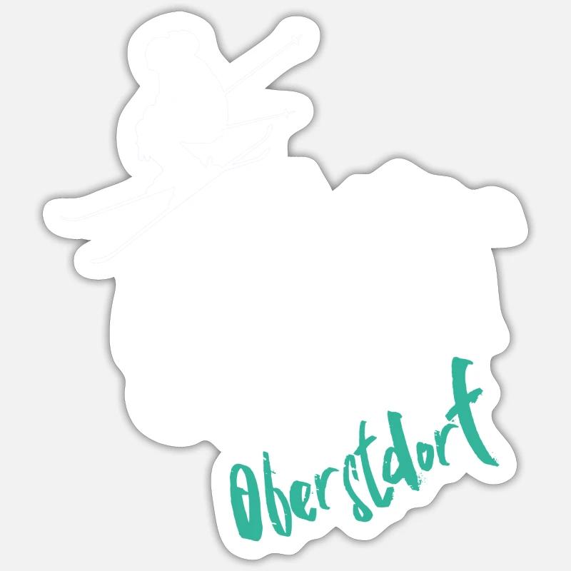 Skiing Oberstdorf - Sticker size S (10 x 10 cm) - white matte