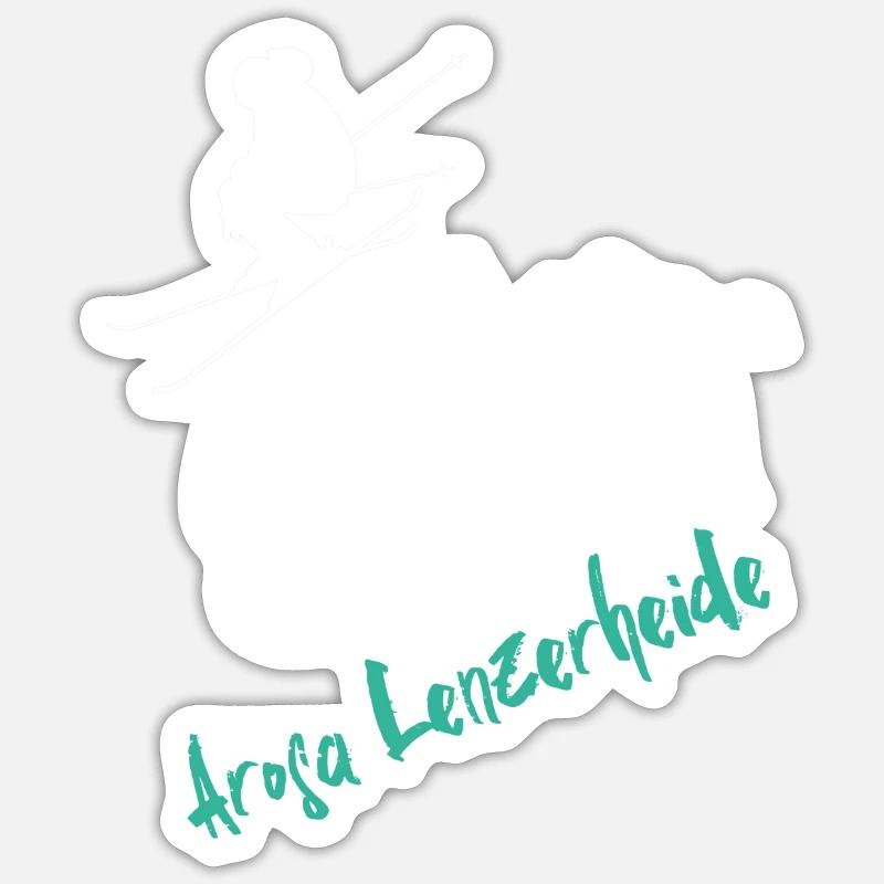 Skiing Arosa Lenzerheide Sticker size S (10 x 10 cm)