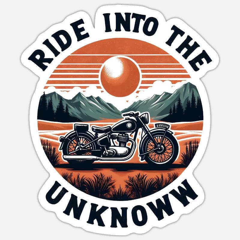 Ride into the Unknown Sticker size S (10 x 10 cm)
