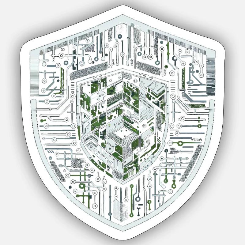 Digitales Shield-Protokoll Sticker Größe S (10 x 10 cm)