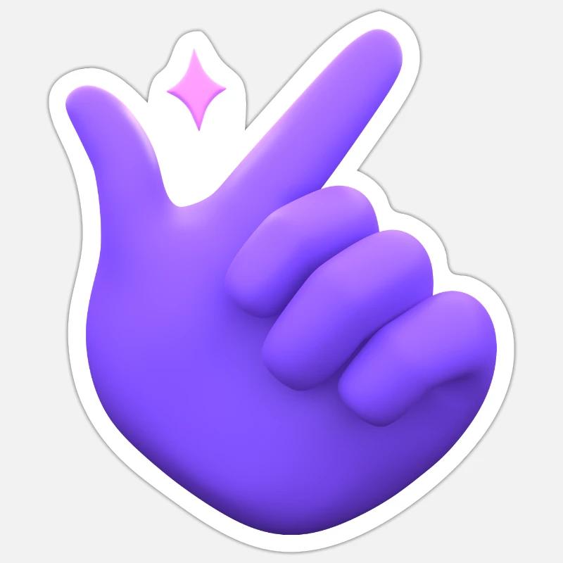 3D-Handschnippen mit den Fingern Sticker Größe S (10 x 10 cm)