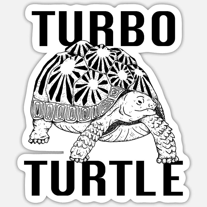 Turbo Turtle - Sticker size S (10 x 10 cm) - white matte