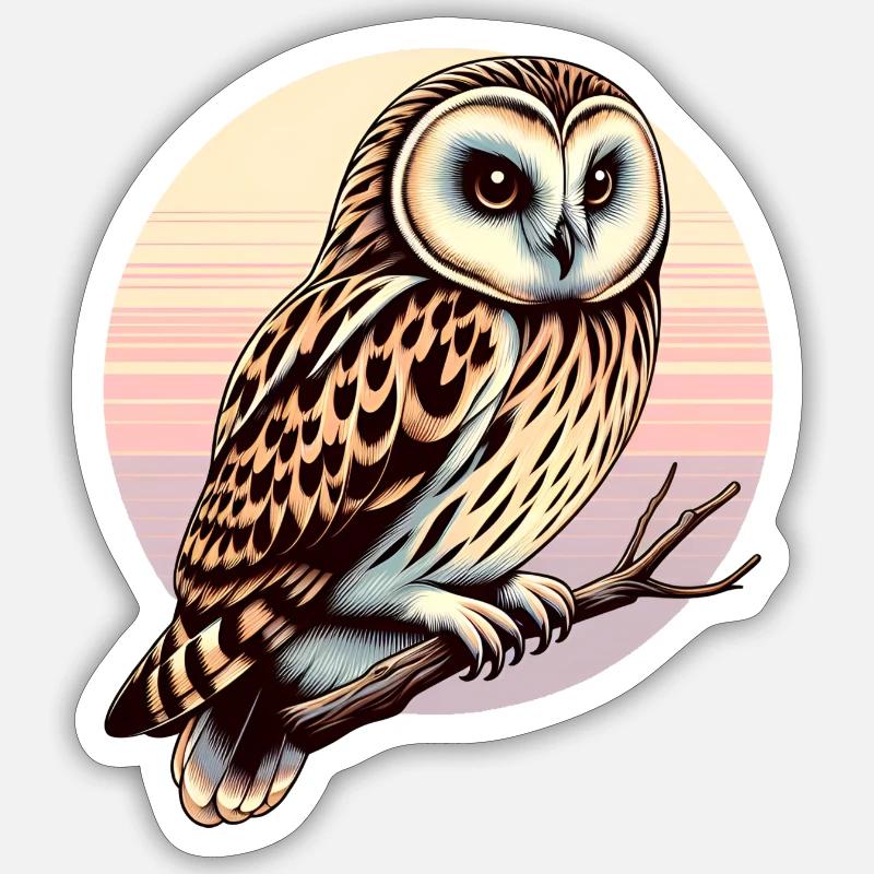 Sumpfohreule Eule Vogel Greifvogel Sticker Größe S (10 x 10 cm)