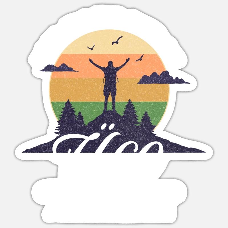 Plus de 50 et ça monte, plus de 50 randonnée Sticker taille S (10 x 10 cm)