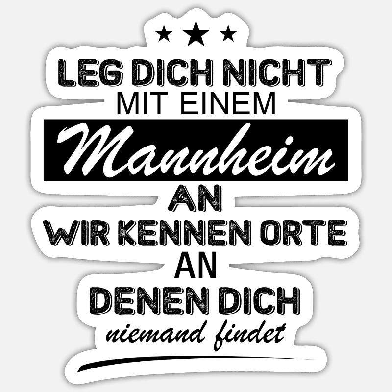 Mannheim Monnem Mannheimat - Sticker taille S (10 x 10 cm) - blanc mat