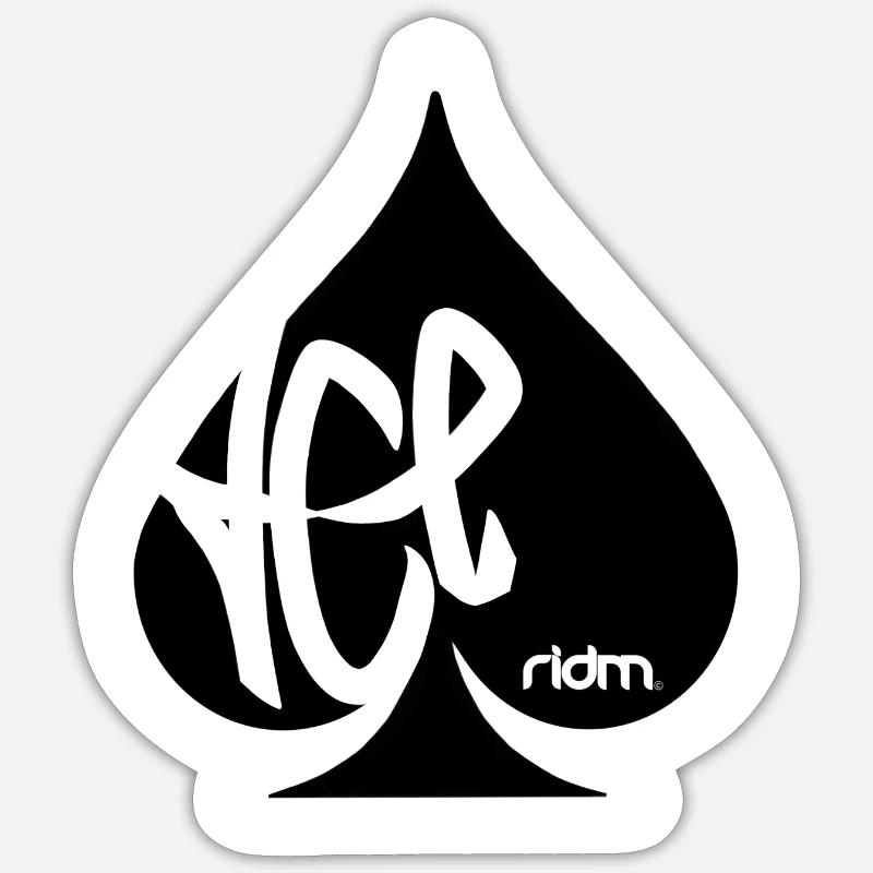 ridm ace - Sticker Größe S (10 x 10 cm) - Mattweiß