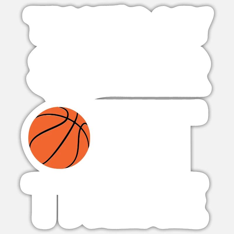 Basket-ball - Sticker taille S (10 x 10 cm) - blanc mat