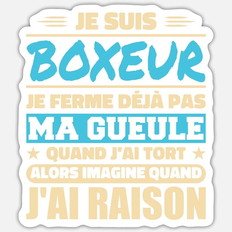 Ich bin Boxer Humor Boxen Boxer Geschenk - Sticker Größe S (10 x 10 cm) - Mattweiß