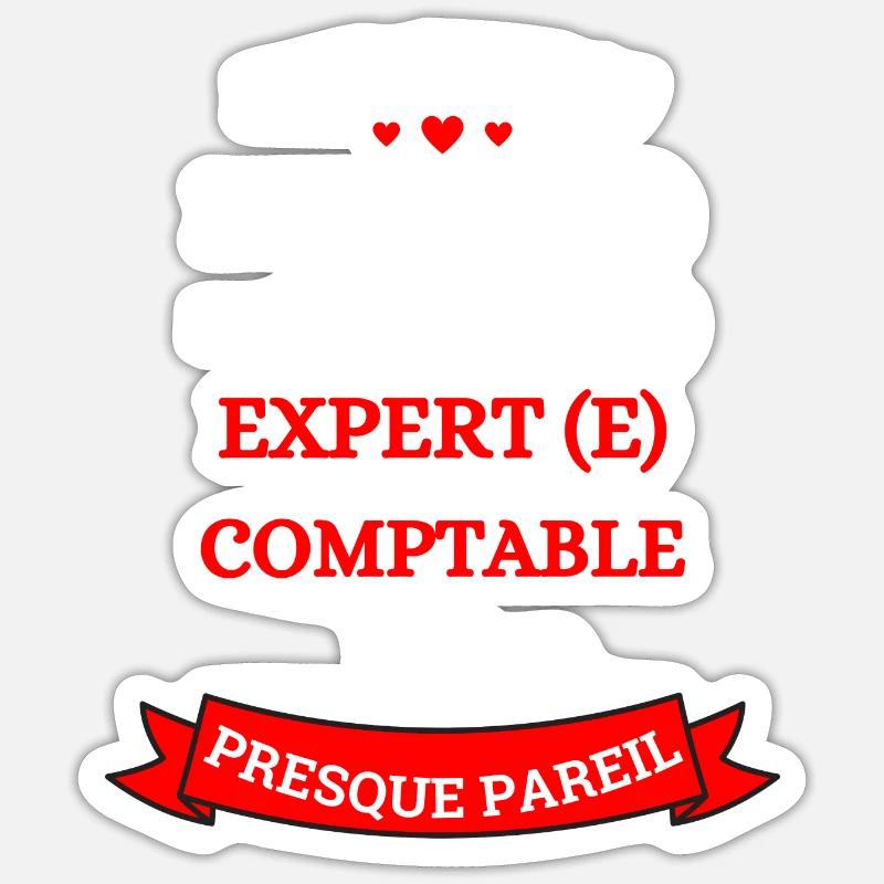 EXPERT(E)-COMPTABLE PARFAIT(E) - Sticker taille S (10 x 10 cm) - blanc mat