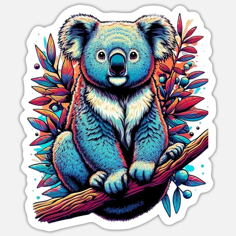 Koala - Sticker taille S (10 x 10 cm) - blanc mat