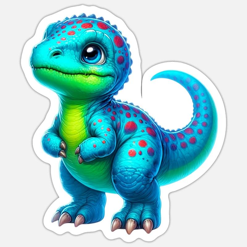 Dinosaurier - Sticker Größe S (10 x 10 cm) - Mattweiß
