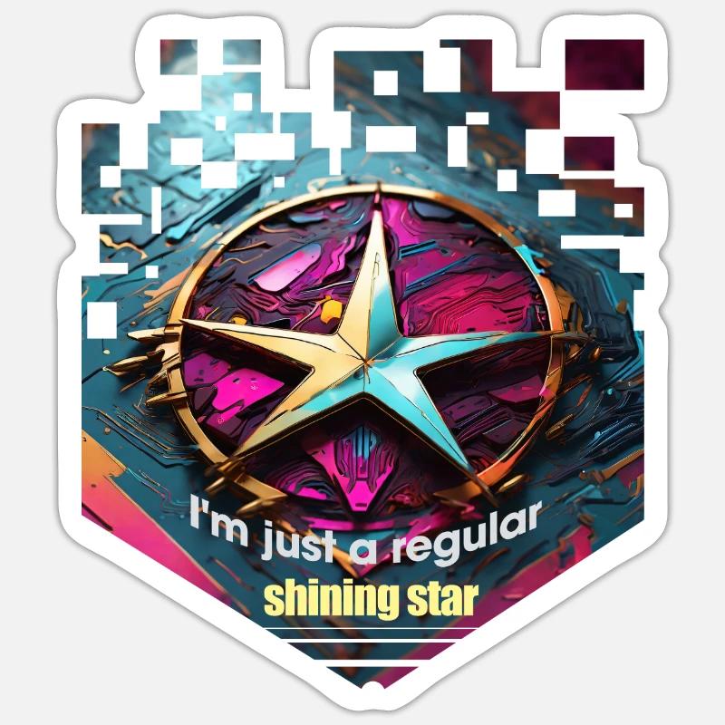 shining star - Sticker Größe S (10 x 10 cm) - Mattweiß