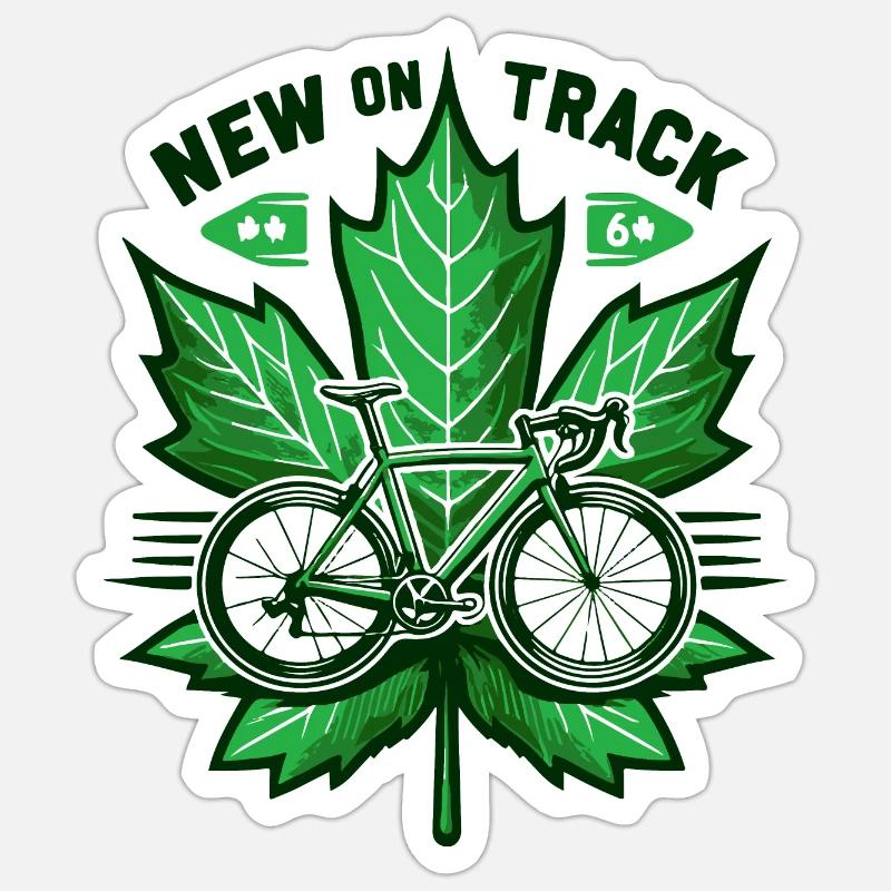 Conception du logo Cycling Leaf - Sticker taille S (10 x 10 cm) - blanc mat