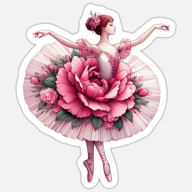Ballet dancer with tutu - Sticker size S (10 x 10 cm) - white matte