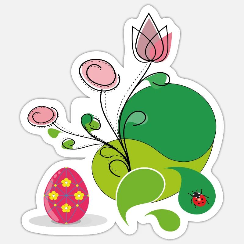 Easter Greeting - Sticker size S (10 x 10 cm) - white matte