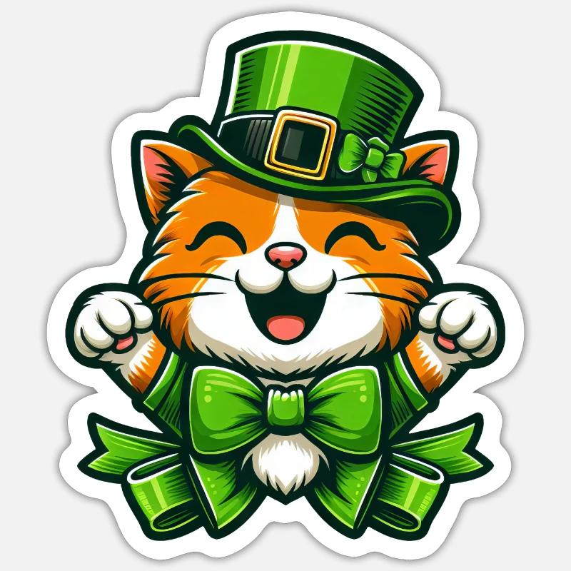 Dessin animé mignon de la Saint-Patrick Sticker taille S (10 x 10 cm)