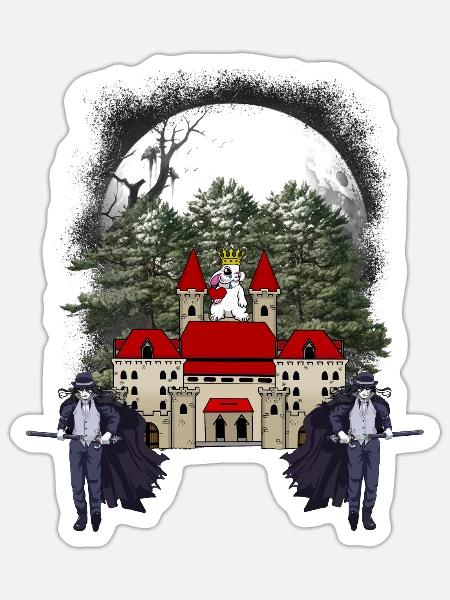 Schloss Mittelalter Fantasy Märchen Märchenfigur - Sticker Größe S (10 x 10 cm) - Mattweiß