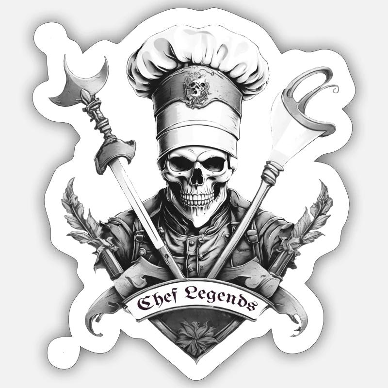 Chef Legends s/w Sticker Größe S (10 x 10 cm)