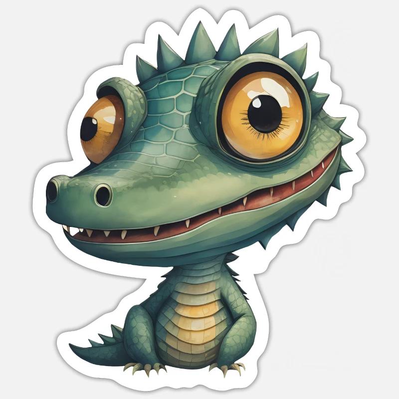 Funny Crocodile - Sticker size S (10 x 10 cm) - white matte