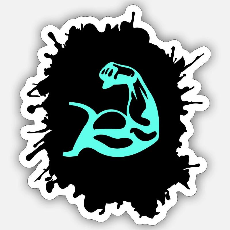 Splatter biceps - Sticker size S (10 x 10 cm) - white matte