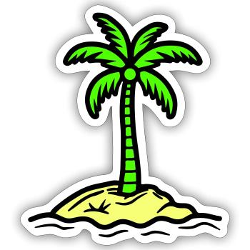 Palm Island Summer - Sticker size S (10 x 10 cm) - white matte - Front