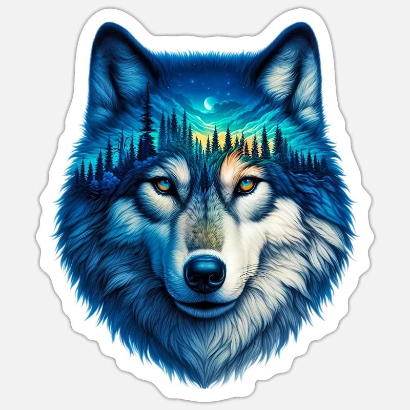 Wolf - Sticker size S (10 x 10 cm) - white matte