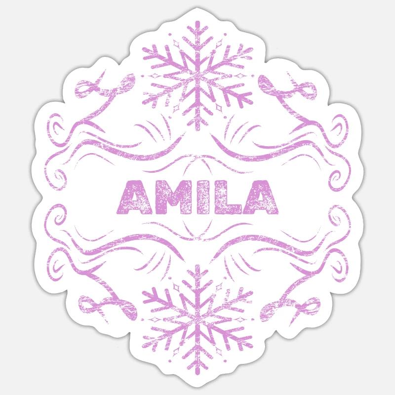 Amila als Ehefrau - Sticker Größe S (10 x 10 cm) - Mattweiß