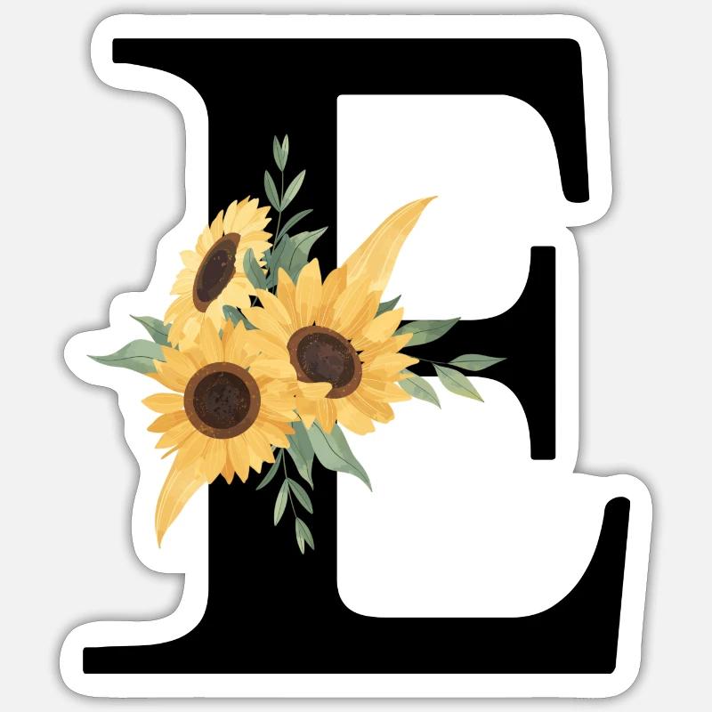 Sonnenblume Blumen E-Brief - Sticker Größe S (10 x 10 cm) - Mattweiß