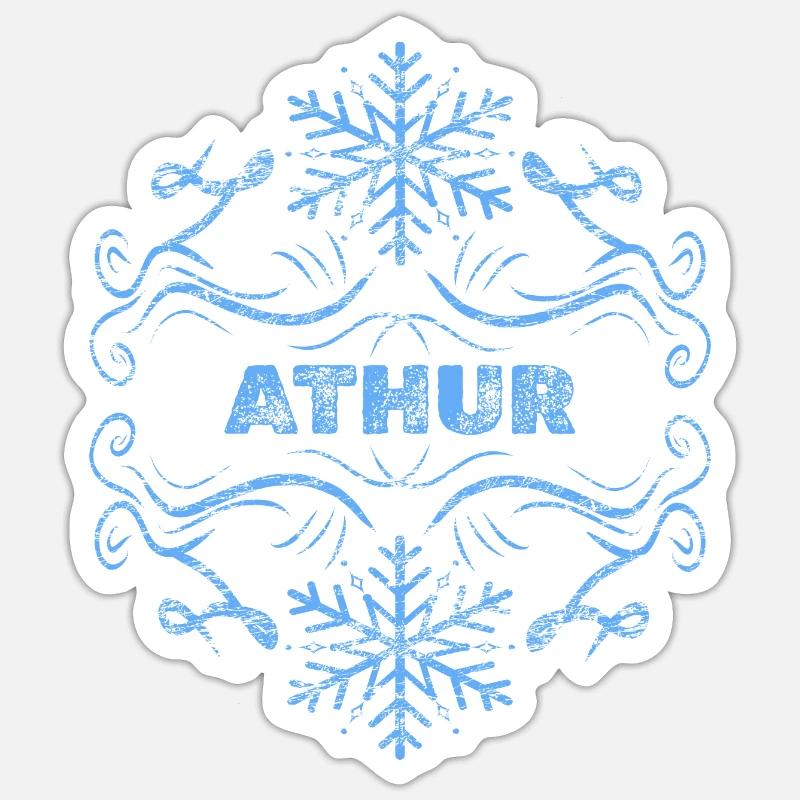 Athur d’hiver - Sticker taille S (10 x 10 cm) - blanc mat