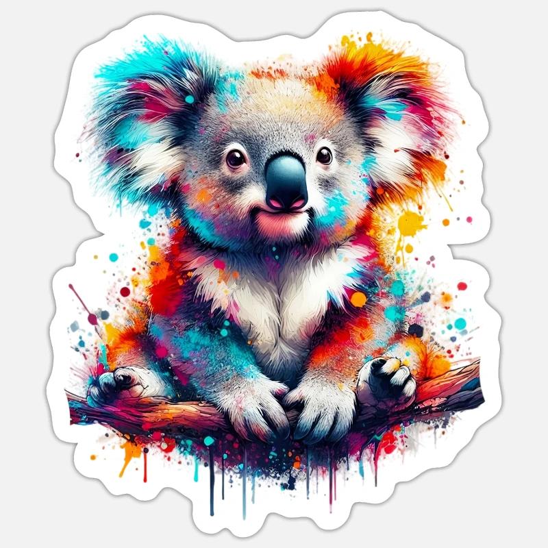 Koala - Sticker taille S (10 x 10 cm) - blanc mat