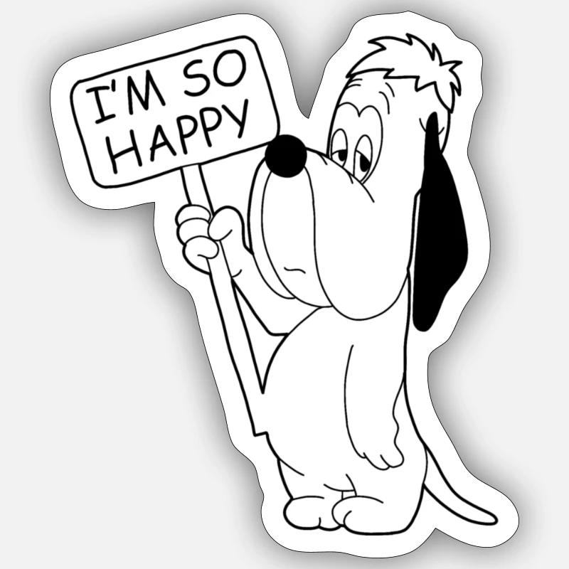 Happy - Sticker taille S (10 x 10 cm) - blanc mat