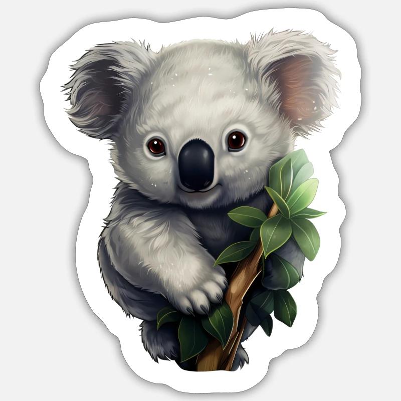Koala süß - Sticker Größe S (10 x 10 cm) - Mattweiß