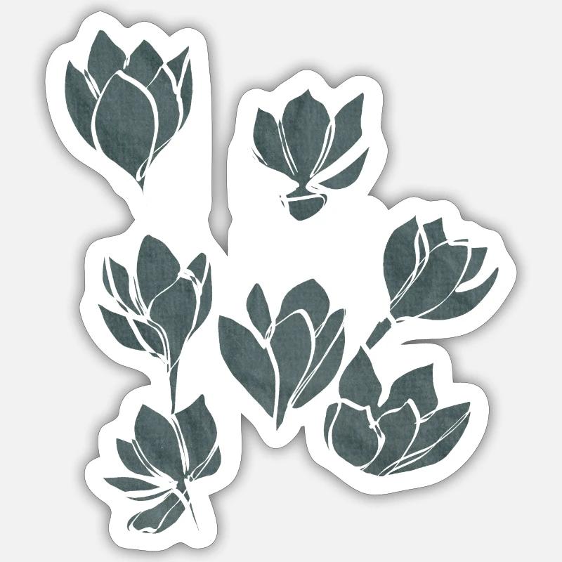 Crocus en linogravure Sticker taille S (10 x 10 cm)