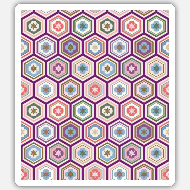 Hexagons flower pattern Sticker size S (10 x 10 cm)