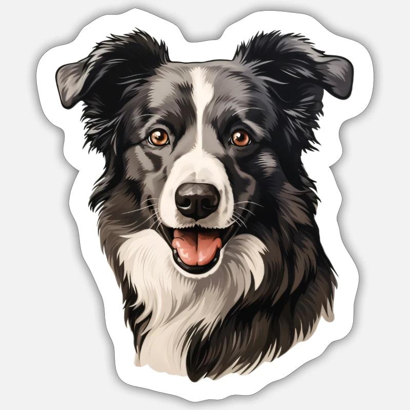 Border Collie - Sticker size S (10 x 10 cm) - white matte
