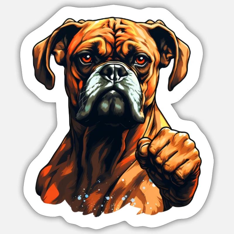 Boxer funny Sticker size S (10 x 10 cm)