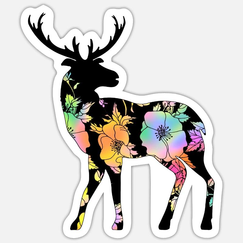 Deer - Sticker size S (10 x 10 cm) - white matte