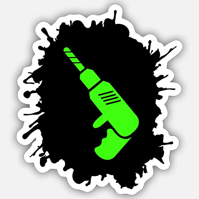 Drill Blobs Craftsman - Sticker size S (10 x 10 cm) - white matte