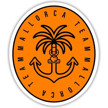 Mallorca Team Anker Palme Herz - Sticker Größe S (10 x 10 cm) - Mattweiß - Vorne