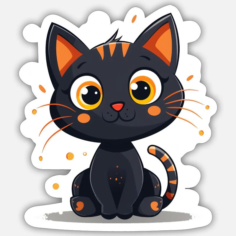 chat mignon Sticker taille S (10 x 10 cm)