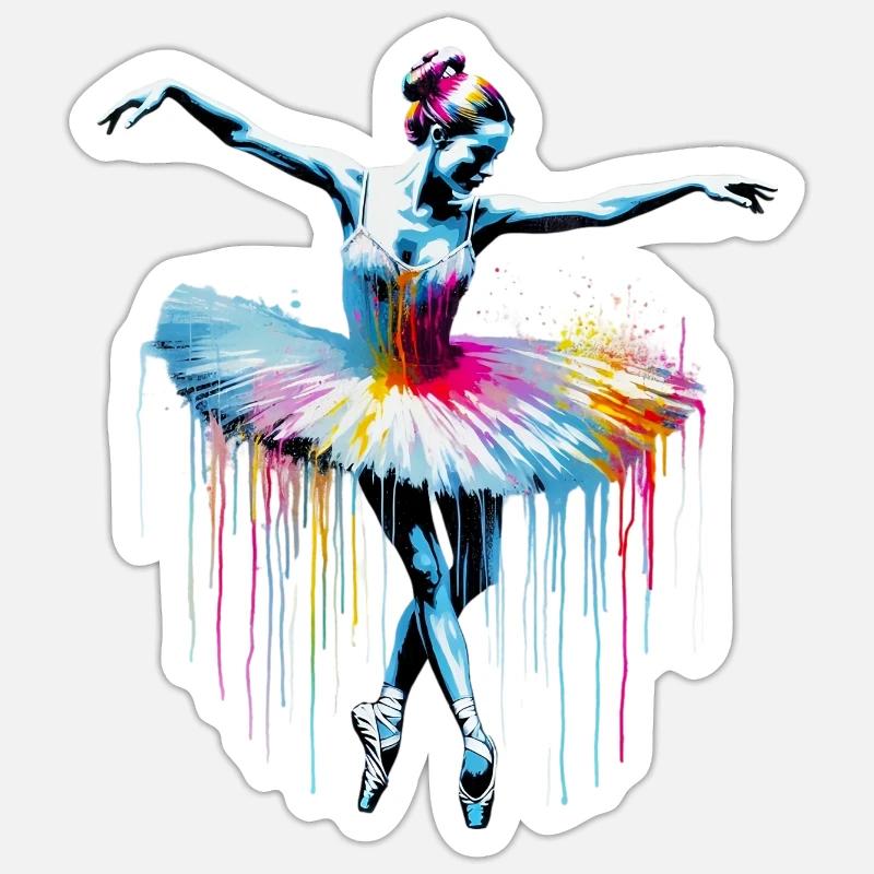 Danseuse de ballet avec tutu Sticker taille S (10 x 10 cm)