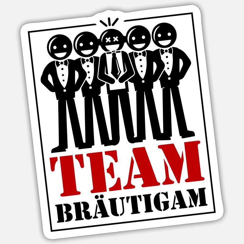 Hochzeit Bräutigam Junggesellenabschied Sticker Größe S (10 x 10 cm)