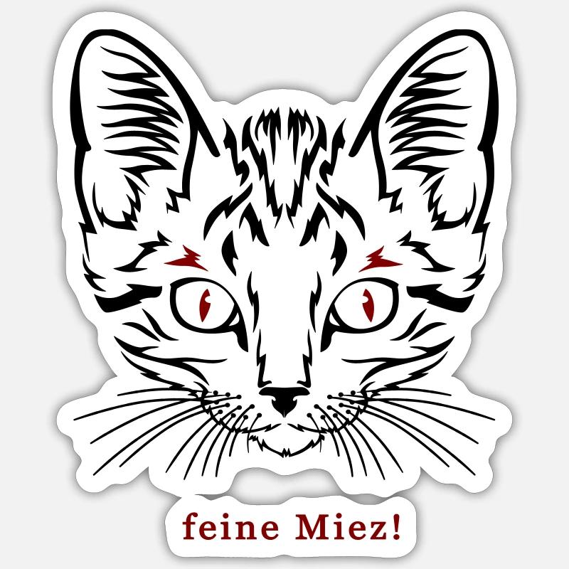 Cat, fine kitty - Sticker size S (10 x 10 cm) - white matte