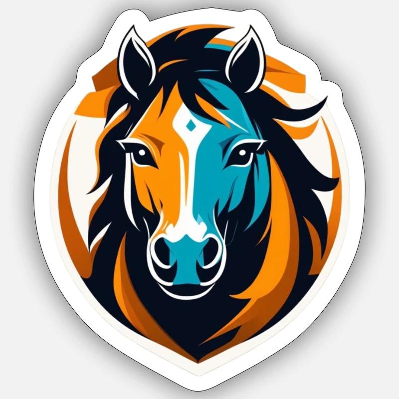 Pferd - Sticker Größe S (10 x 10 cm) - Mattweiß
