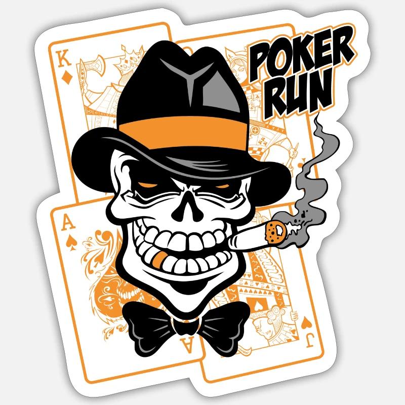 poker run - Sticker Größe S (10 x 10 cm) - Mattweiß