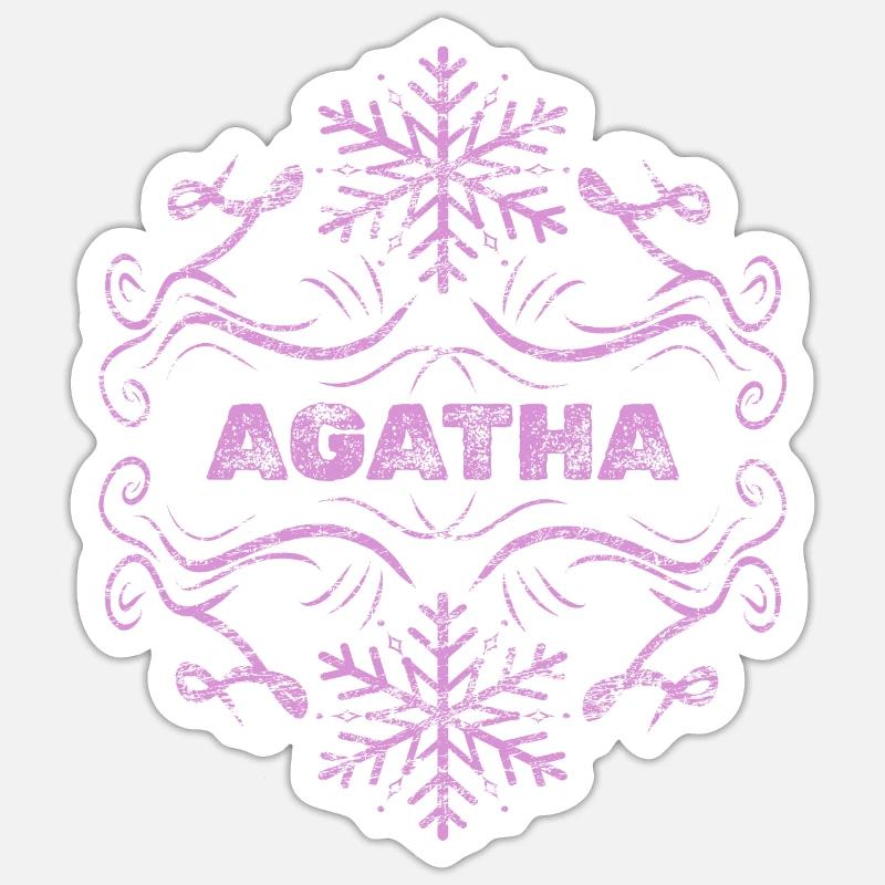 Gift for Agatha - Sticker size S (10 x 10 cm) - white matte