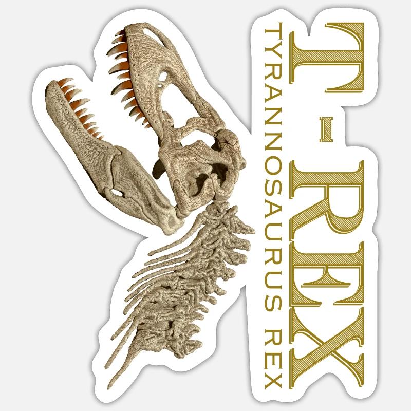 T-Rex Schädel bone - Sticker Größe S (10 x 10 cm) - Mattweiß