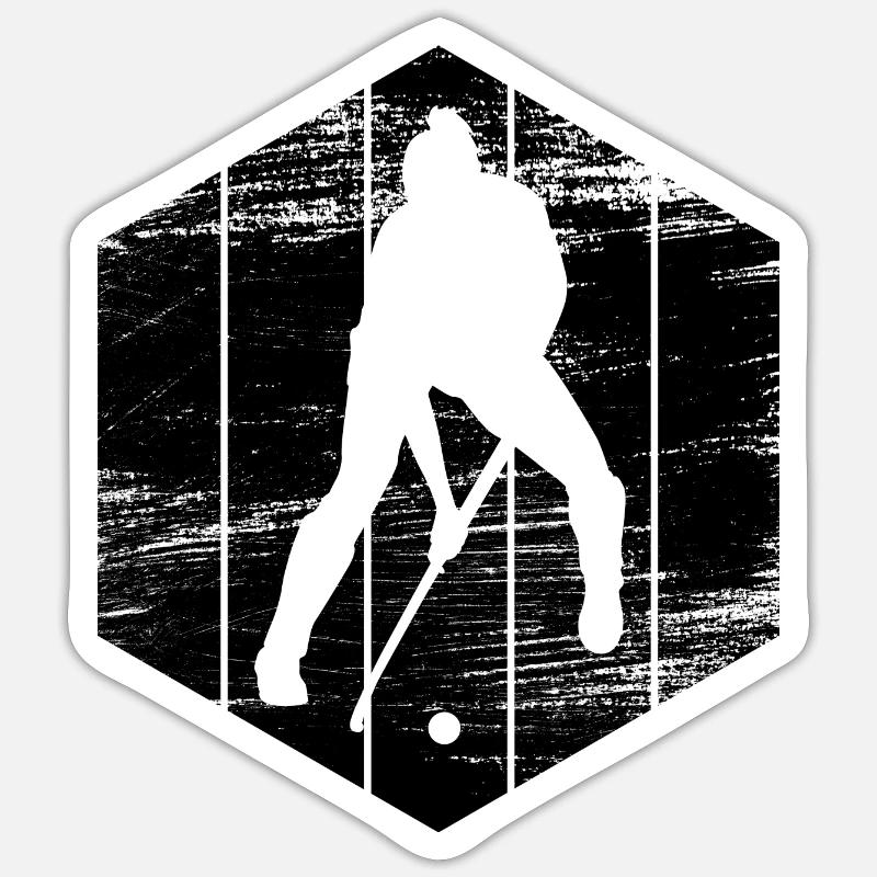 Joueurs de hockey sur gazon - Sticker taille S (10 x 10 cm) - blanc mat