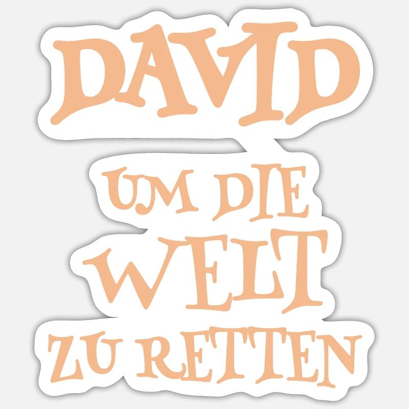 Helfer David - Sticker Größe S (10 x 10 cm) - Mattweiß