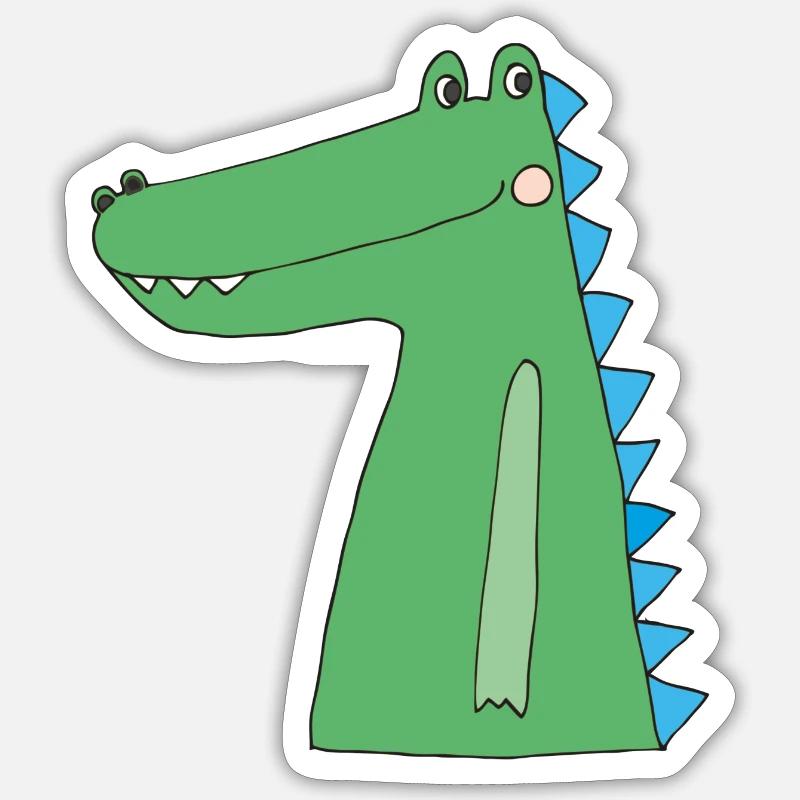 Crocodile Funny - Sticker size S (10 x 10 cm) - white matte